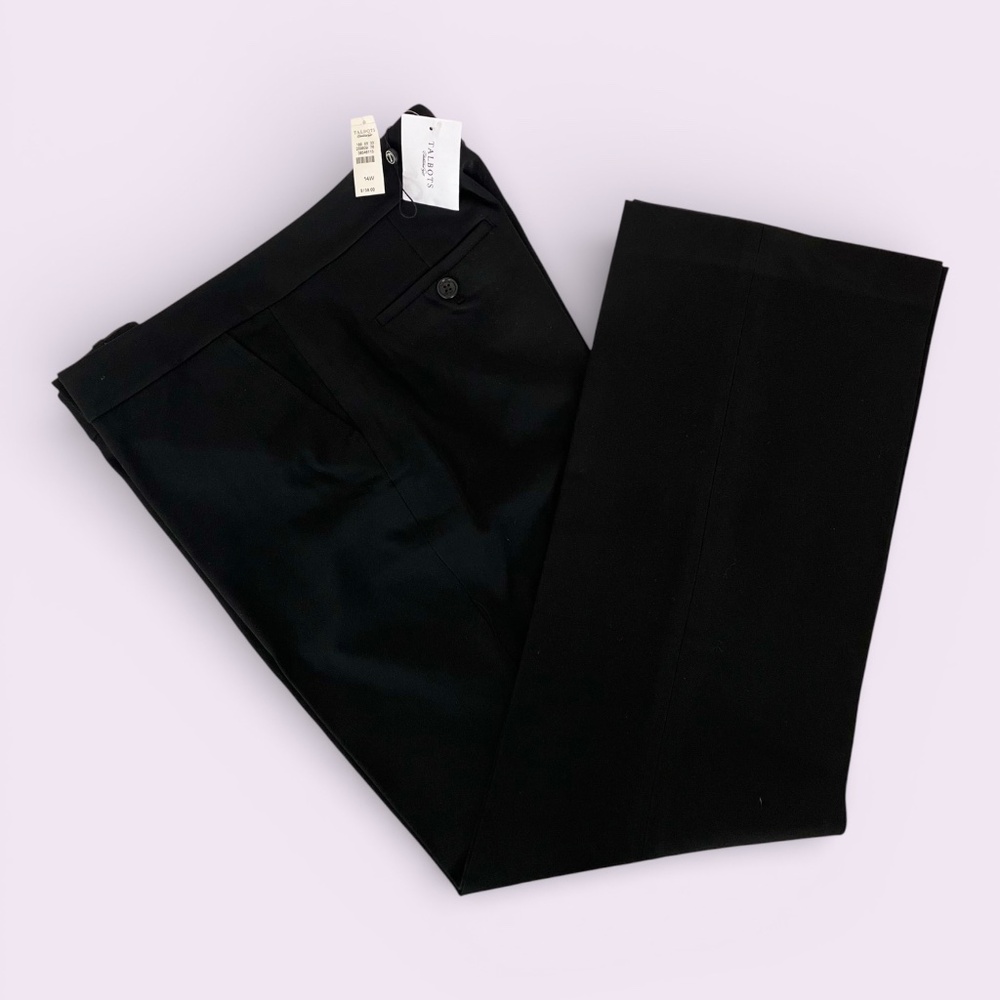 Talbots Black Office Career Dress Trousers 14 NWT